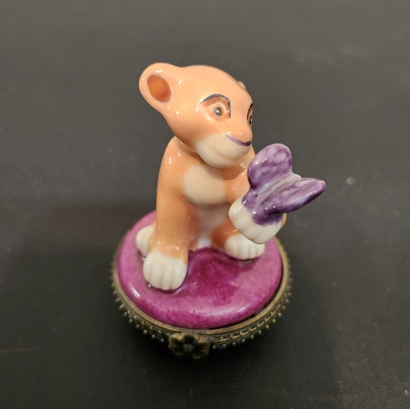 LION KING 2 x OCEAN SPRAY Vintage Kiara Holding Butterfly Hand Painted Trinket - Picture 2 of 5